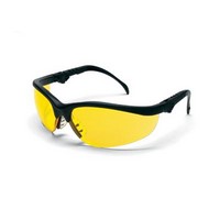 Crews Safety Products KD314 Crews Klondike Plus Safety Glasses With Black Frame And Amber Polycarbonate Duramass Anti-Scratch Le